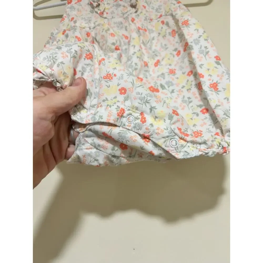 Janie & Jack Travel Light Cotton Floral Bubble Ditsy Romper Size 6-12 Months